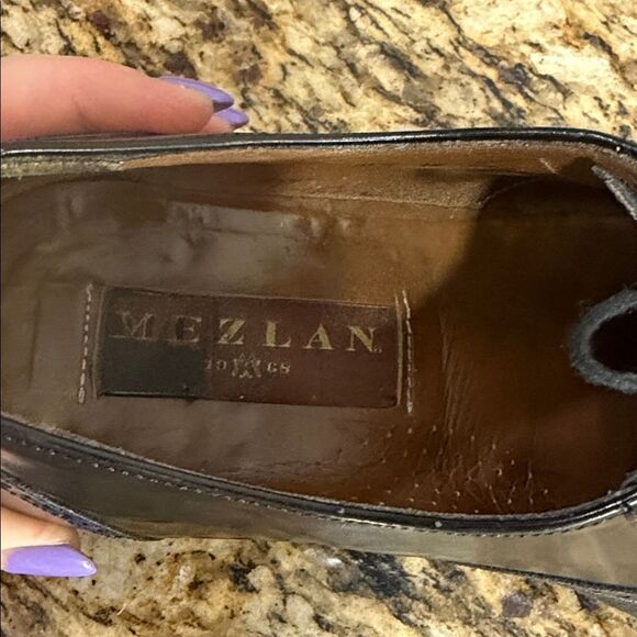 Mezlan Tyson Black Leather Cap Toe Oxford Lace Up Dress Shoes Mens 8.5 W